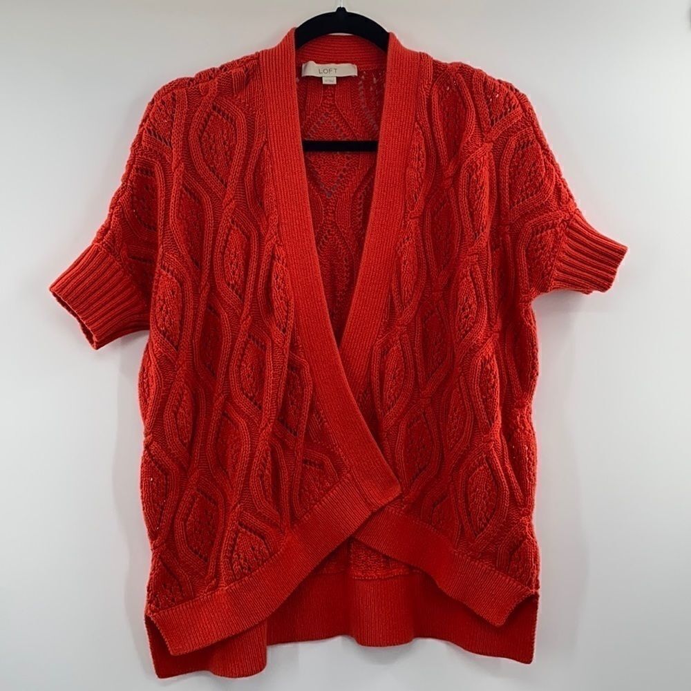 3For$20 Loft Orange Knitted Open  Cardigan size: XS